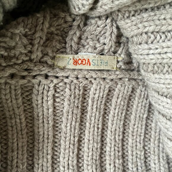 Anthro Sweater Poncho Cotton Wool with Convertable Collar Fiets Voor 2 M/L - Picture 7 of 7